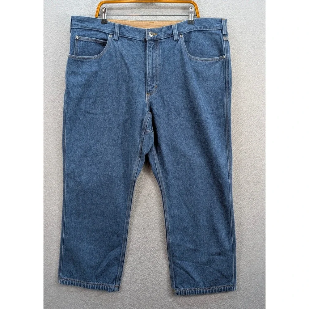 Duluth Trading Co Blue Denim Work Jeans Men's 42x28 Straight Leg 100% Cotton